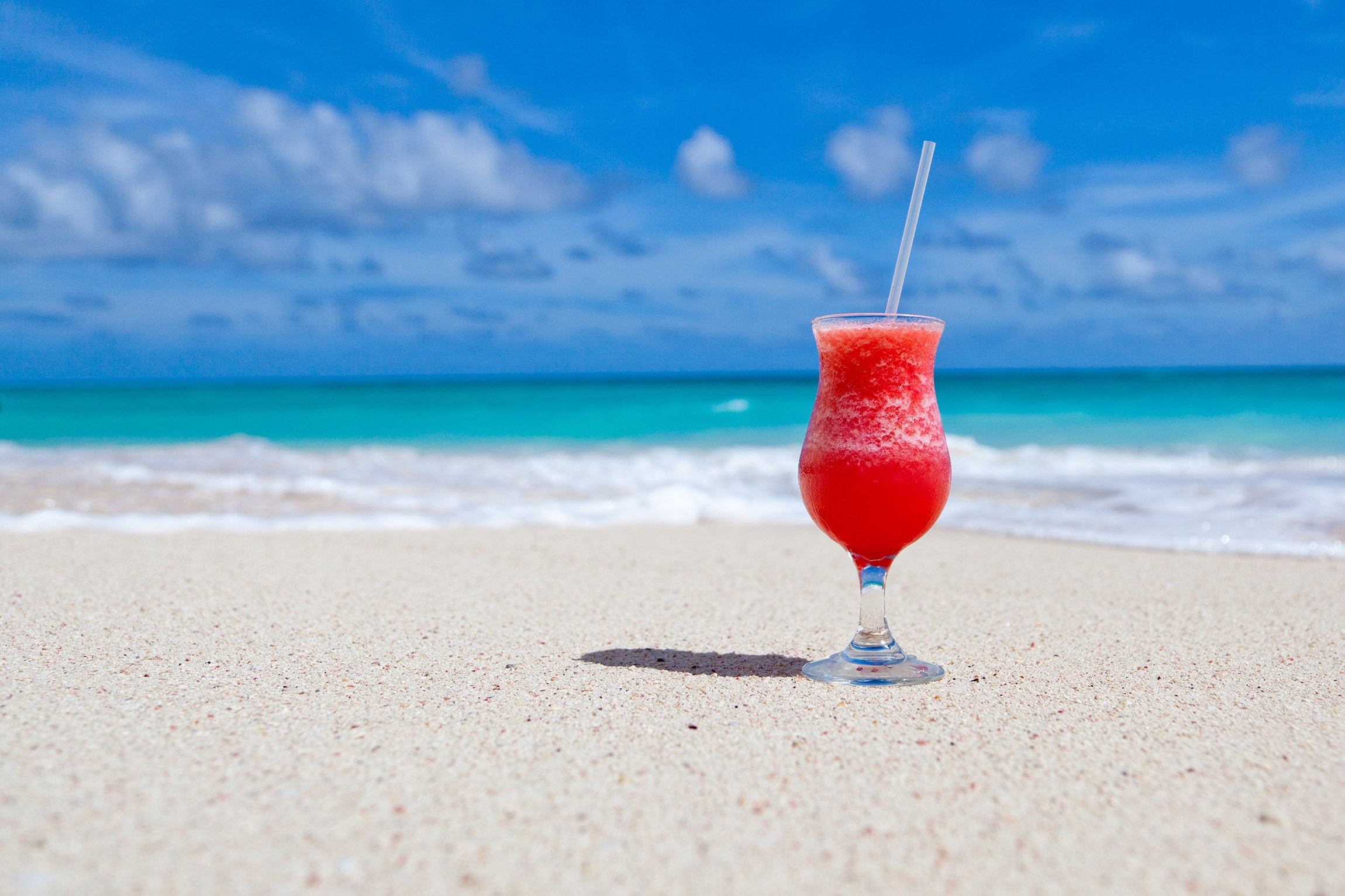 Drink on a sandy beach