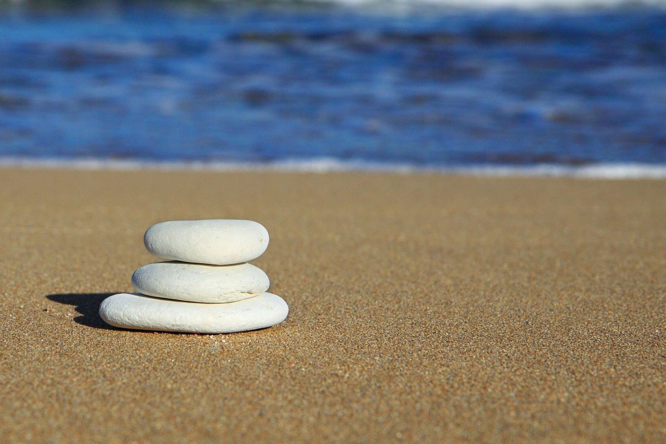 Stone balancing on a beach