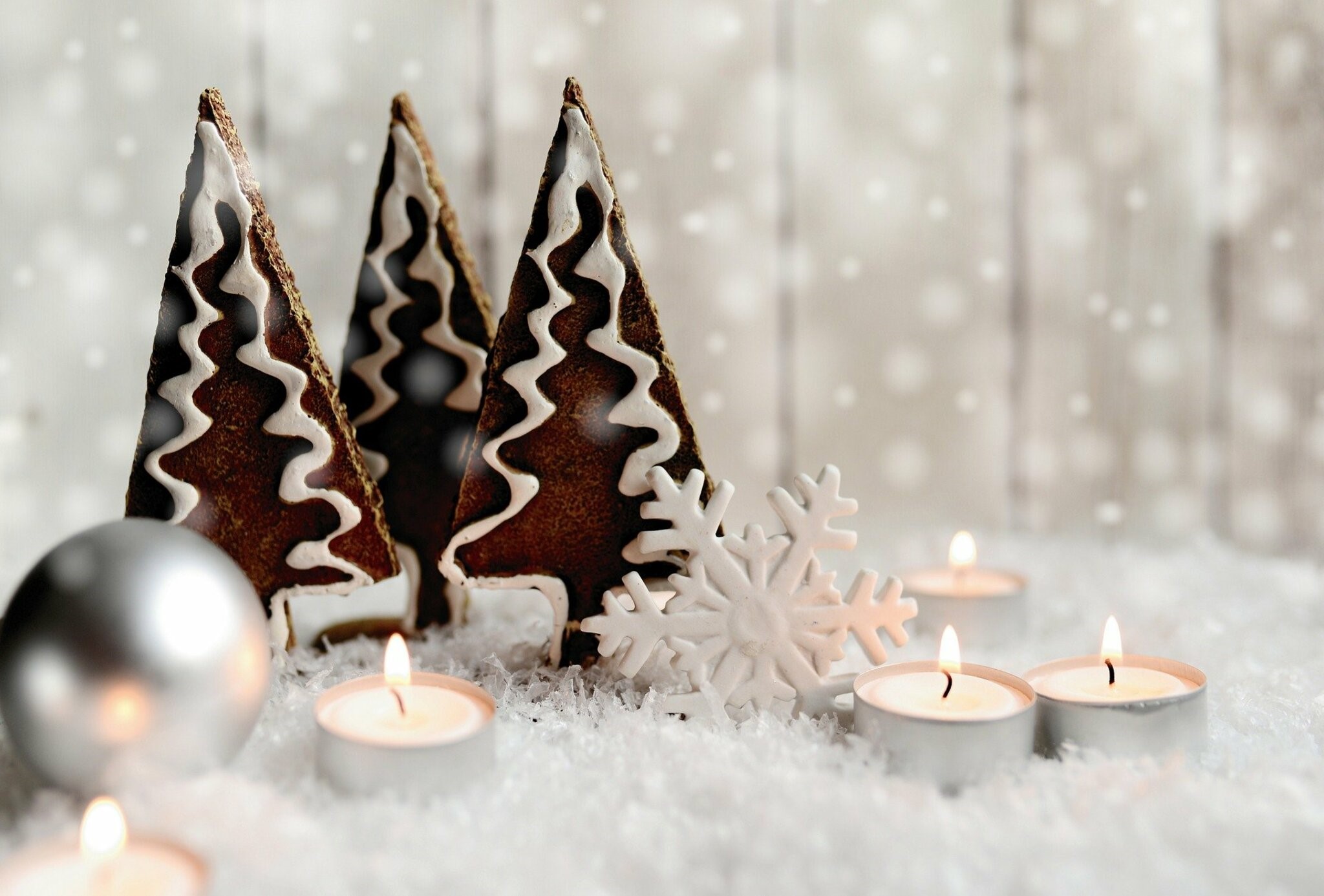 Christmas decorations and candles