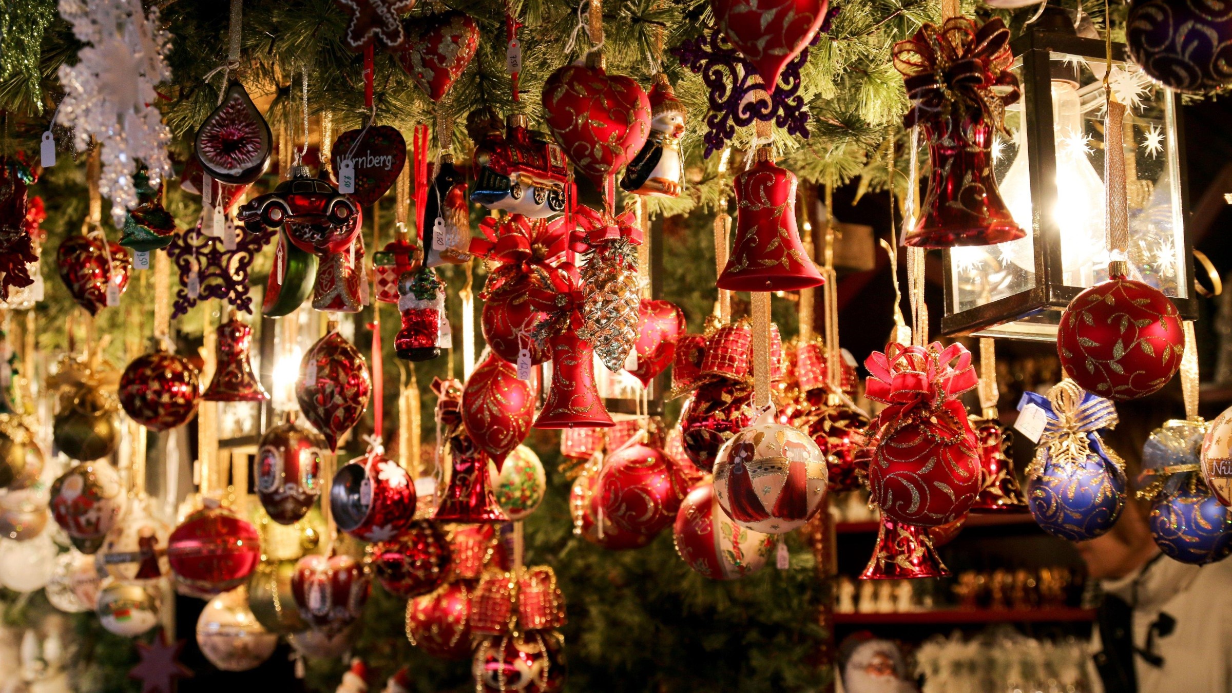 Christmas decorations in German market