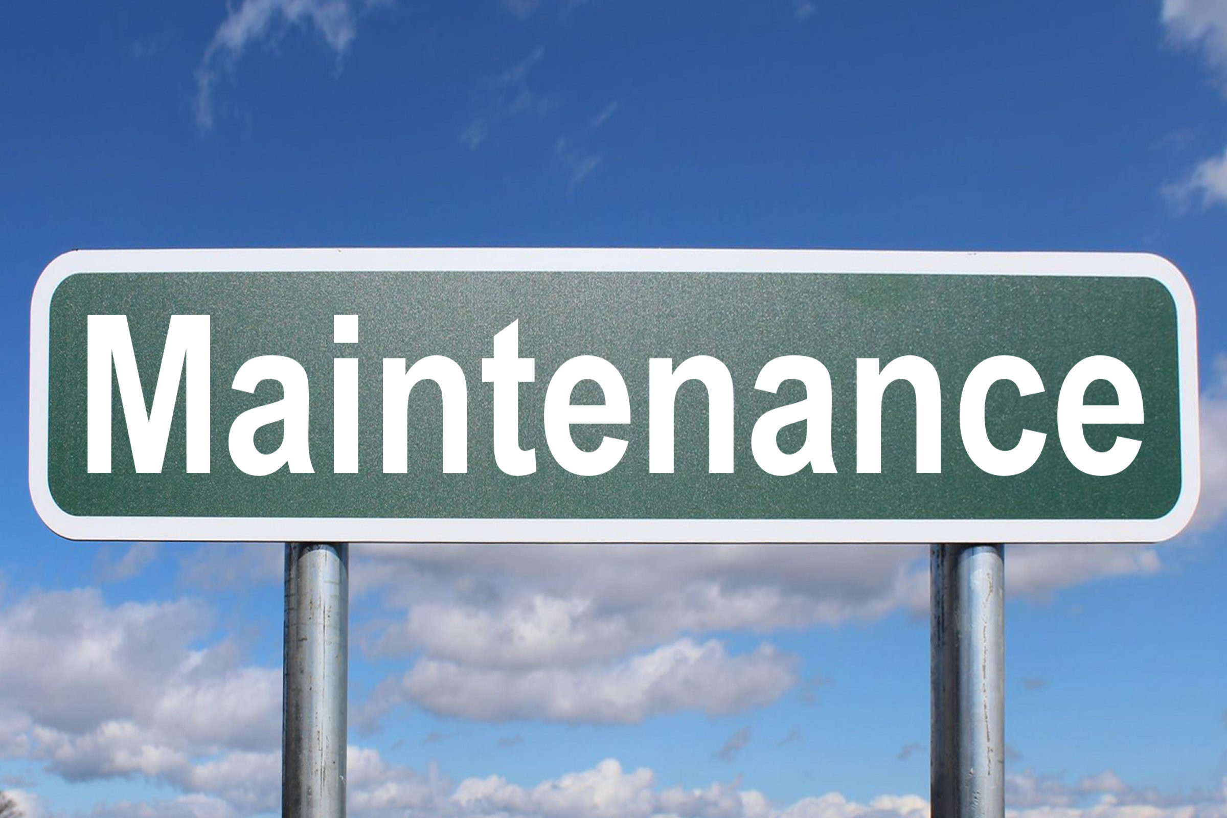 Maintenance Free Of Charge Creative Commons Highway Sign Image