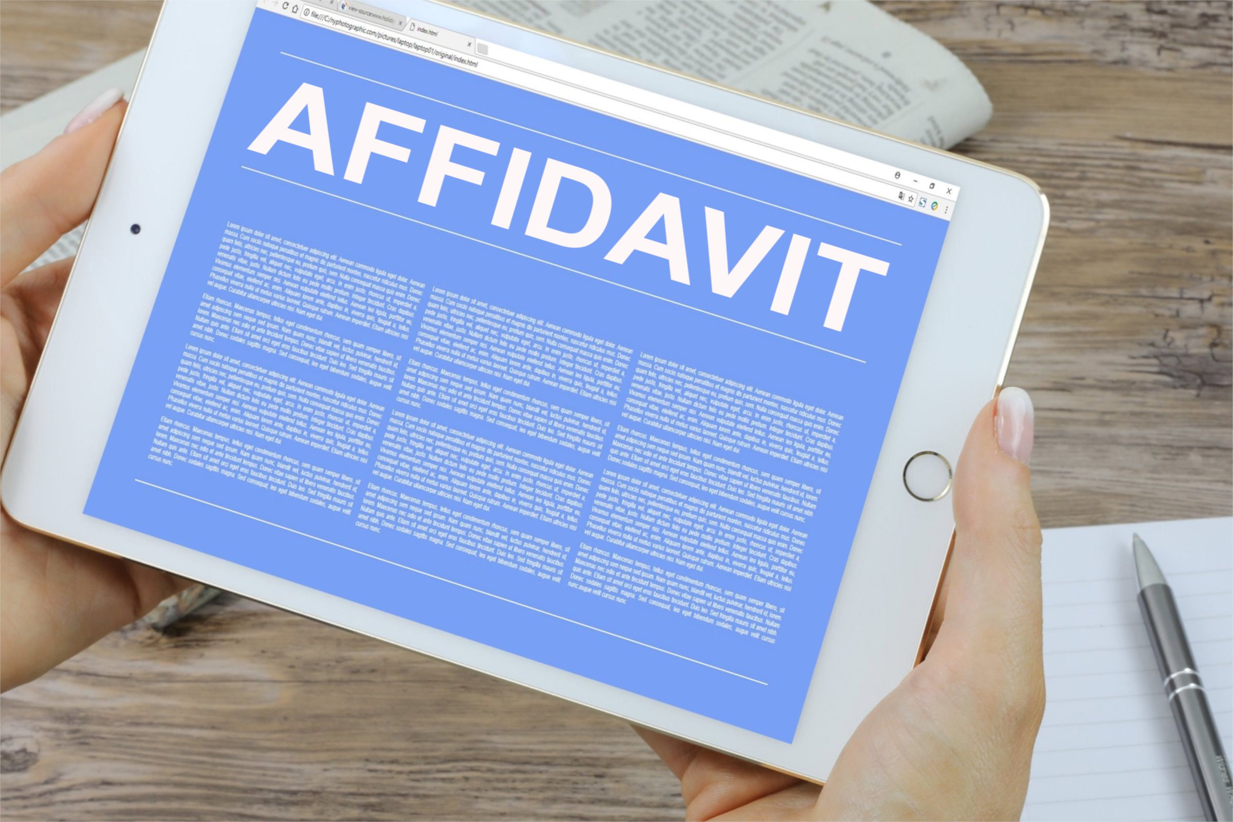 Affidavit Free of Charge Creative Commons Tablet 1 image