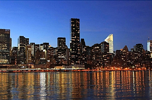 new york city skyline night lights