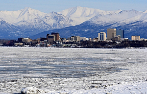Anchorage skyline in Alaska
