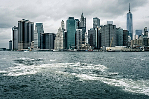 new york city skyline river cityscape