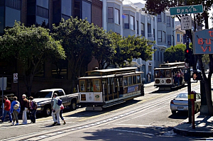 san francisco california cable cars street