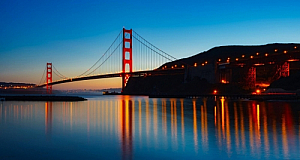 san francisco california golden gate bridge night relection
