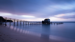 A jetty at sunset